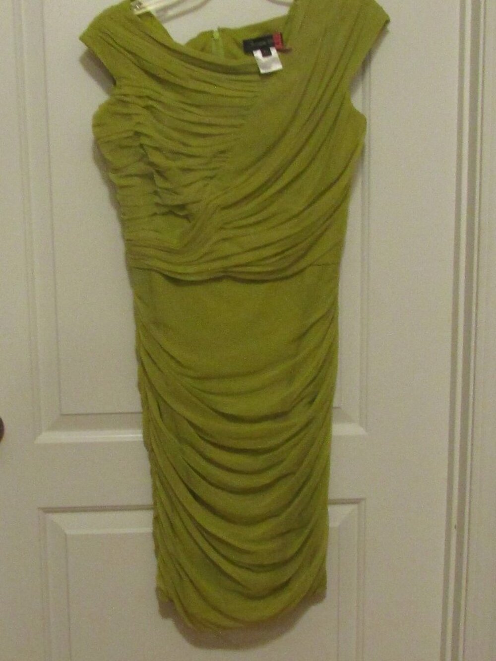 TADASHI SHOJI Mustard Yellow Ruched Tulle Strapless COCKTAIL DRESS Size Medium